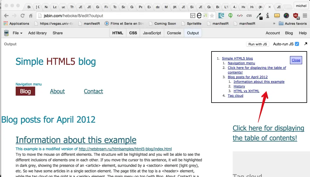 Blog with embedded table of contents.