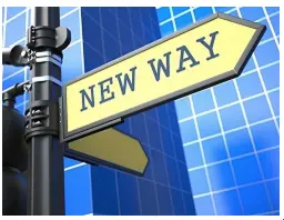 Picture of a road sign with the words 'New Way'.