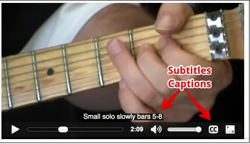 Example guitar picking subtitle captions.