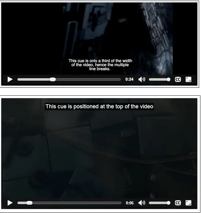 Example video: positioning subtitles.