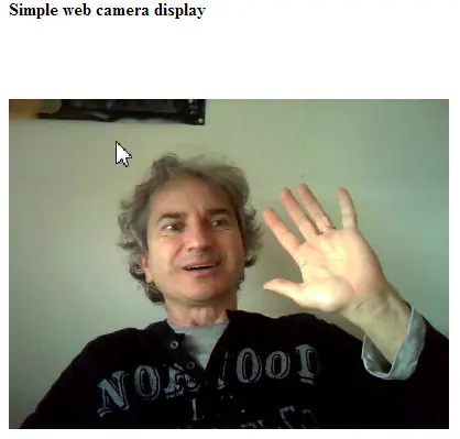 Screenshot of a simple Web camera webcam display in a Web page.