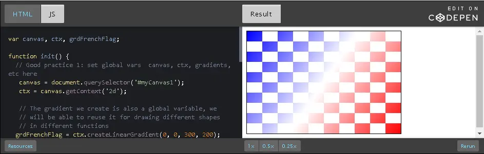 Draw red and blue checkerboard.