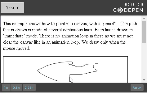 Draw in canvas like a pencil.