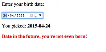 Enter your Birthdate in the future: bad.