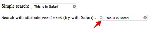 Input type=search on Safari.