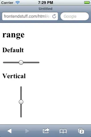 Left image, ios range input.