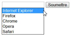 Input field choices; web browsers.