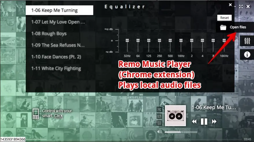 Audio player that plays local files.