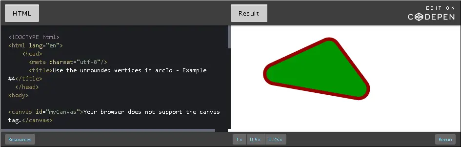 Example: rounded triangle.