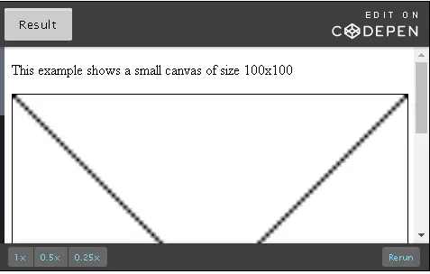 Resize canvas using pixels, 100 by 100.