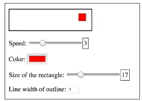 GUI: to resize, change color and speed.