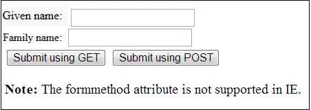 Example of formmethod attribute.