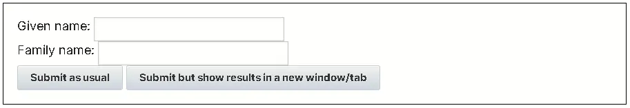 Example of formtarget attribute.