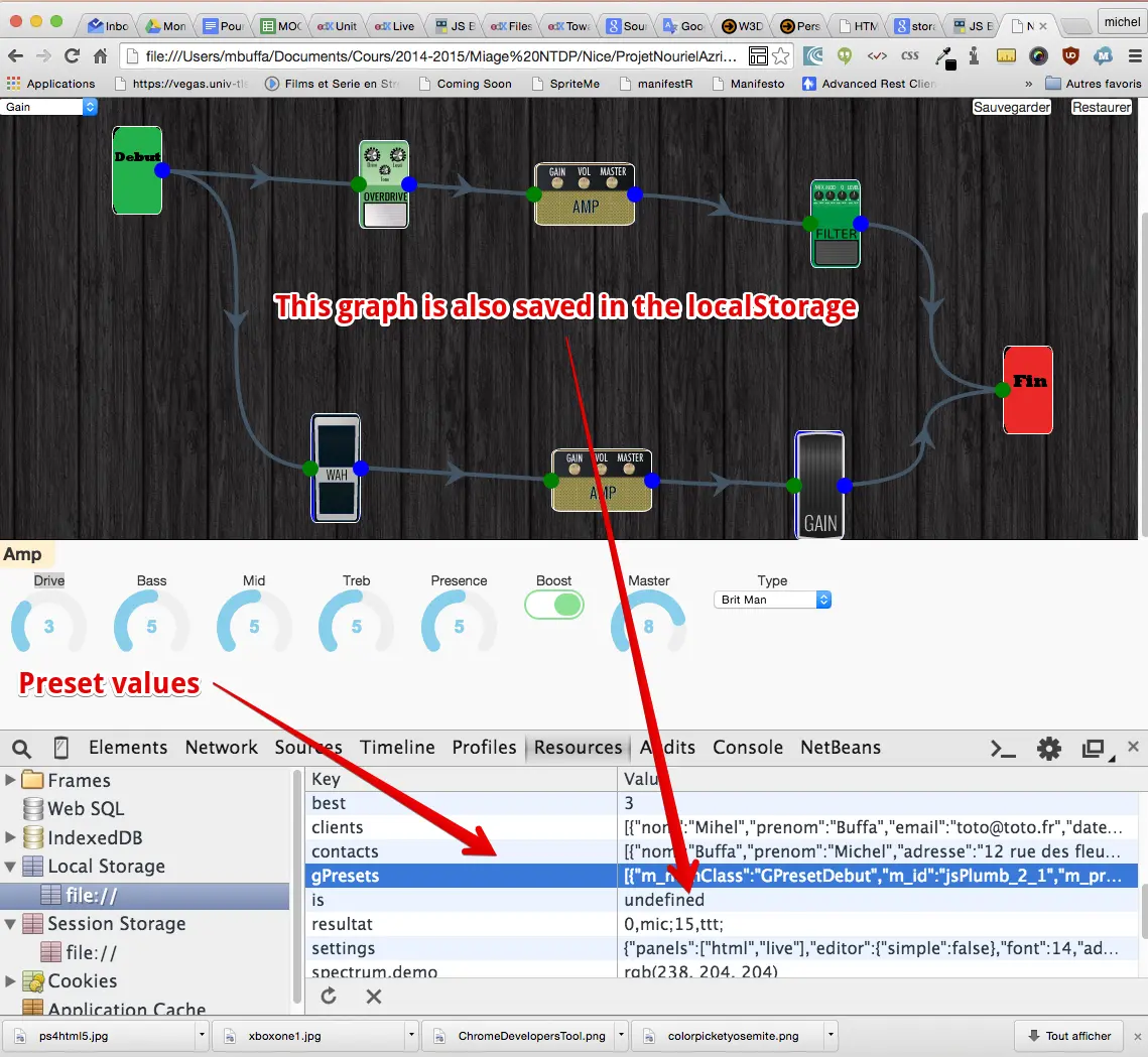 Guitar fx processor uses localStorage.